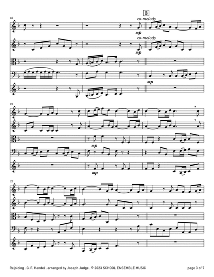 Rejoicing by Handel for String Quartet in Schools image number null