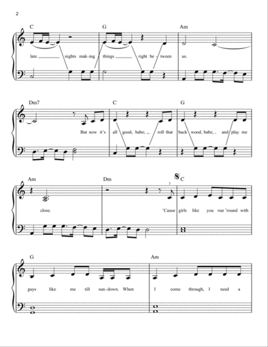 Girls Like You Easy Piano scores gallery preview page 2
