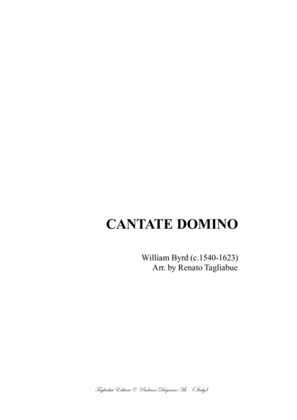 CANTATE DOMINO - W. Byrd - Arr. for SATTBB Choir image number null