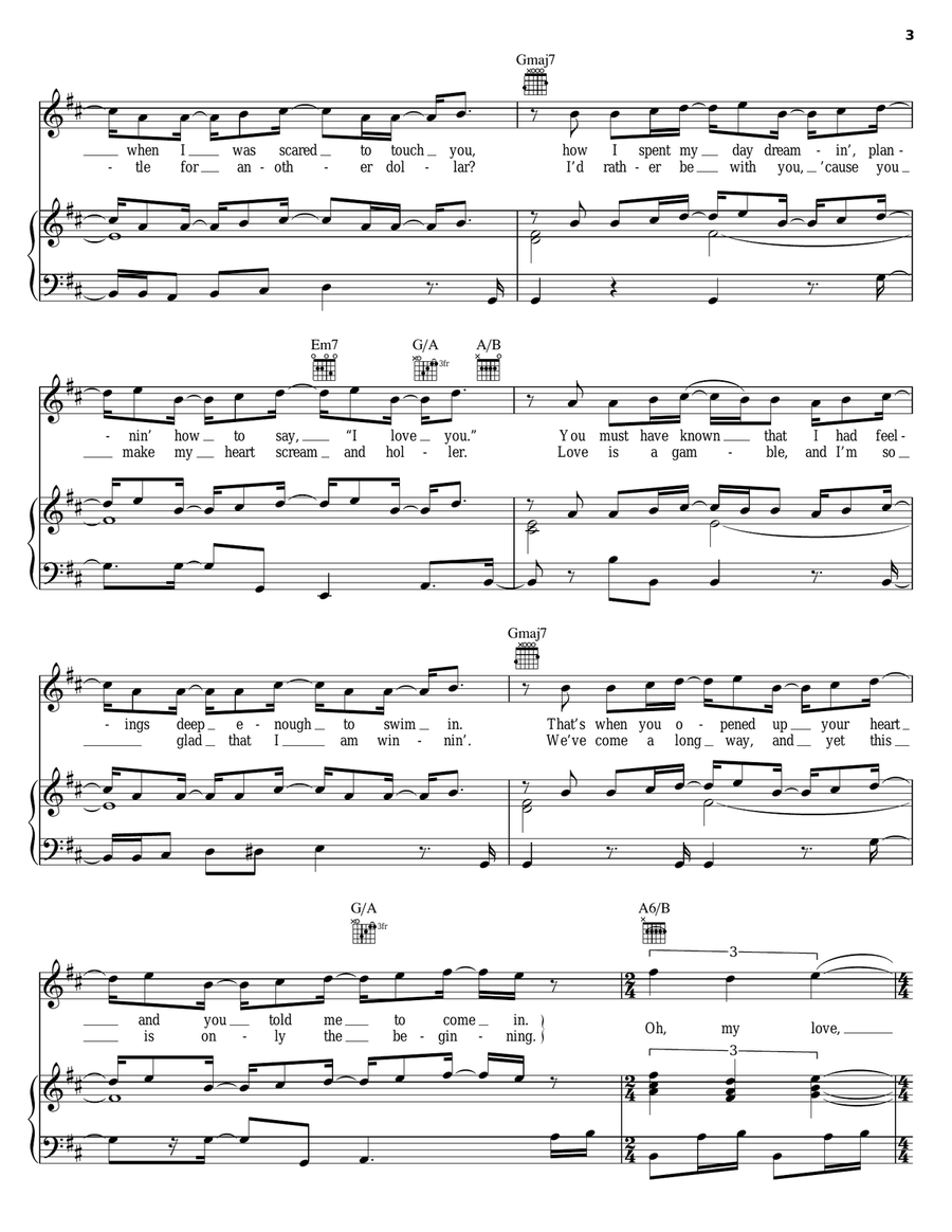 Never Too Much Never Too Much Piano, Vocal, Guitar scores gallery preview page 3