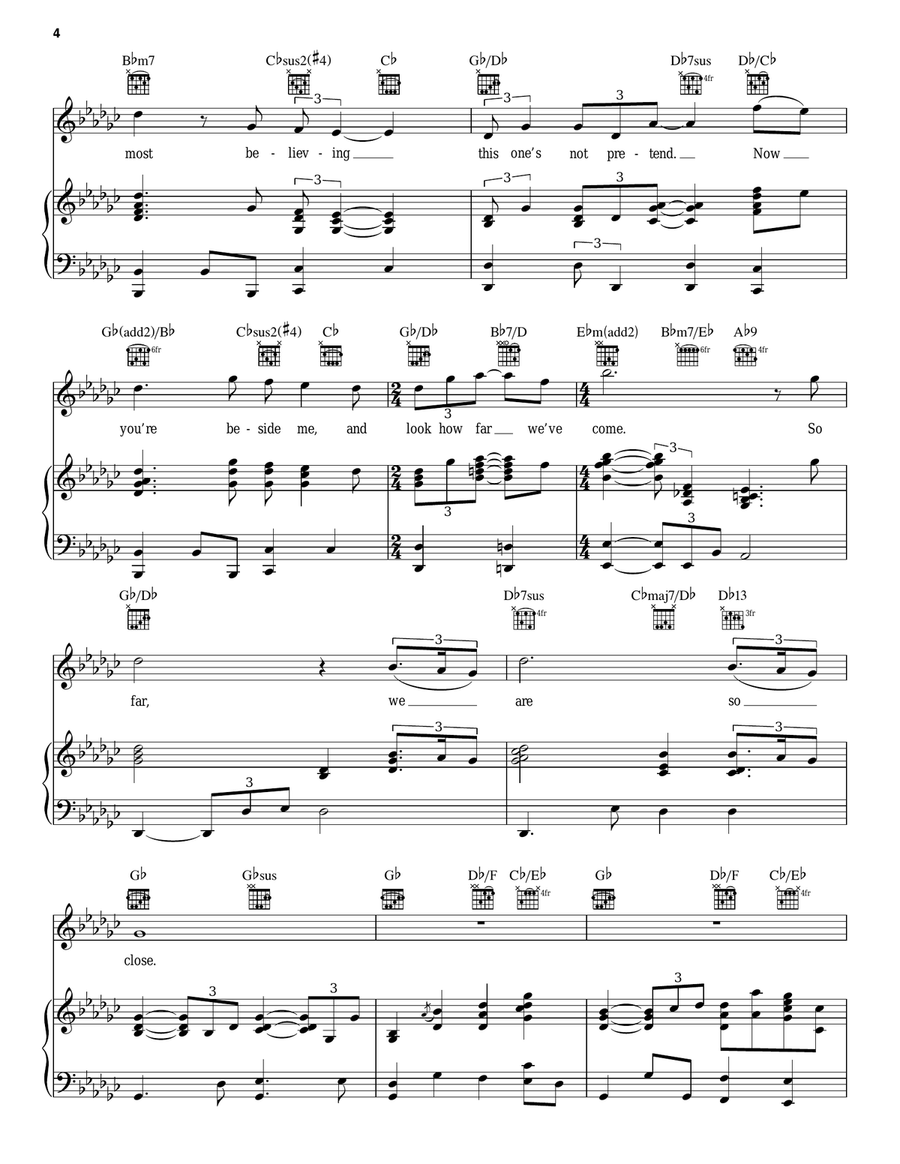 So Close (from Enchanted) Piano, Vocal, Guitar scores gallery preview page 4