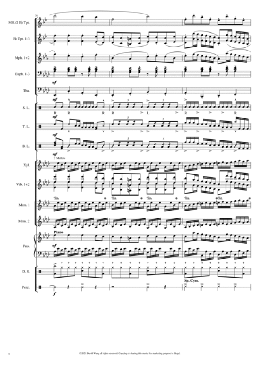 SONATINA for Drum and Bugle Corps Large Ensemble scores gallery preview page 6