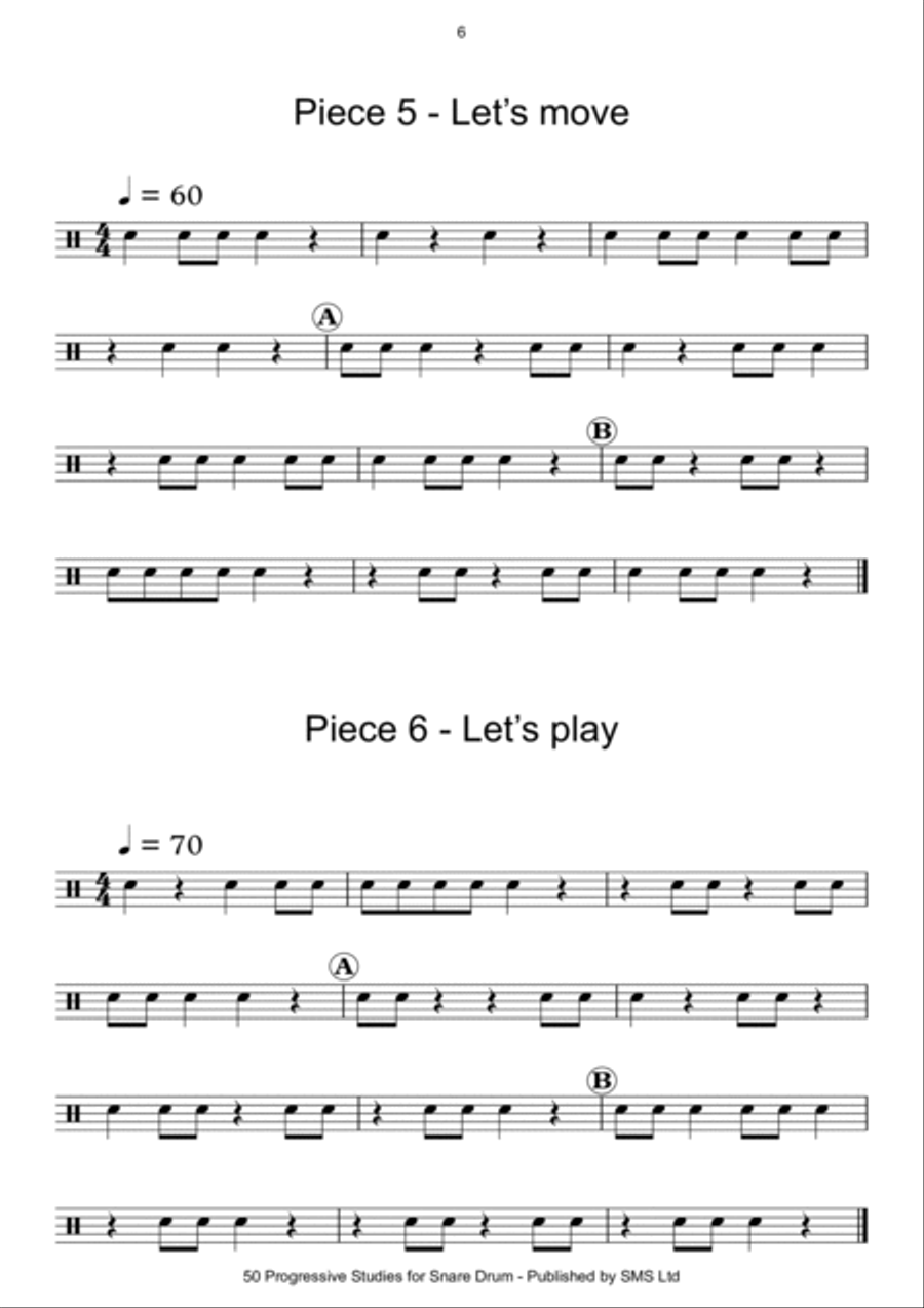 50 Progressive Snare Drum Studies Snare Drum scores gallery preview page 6