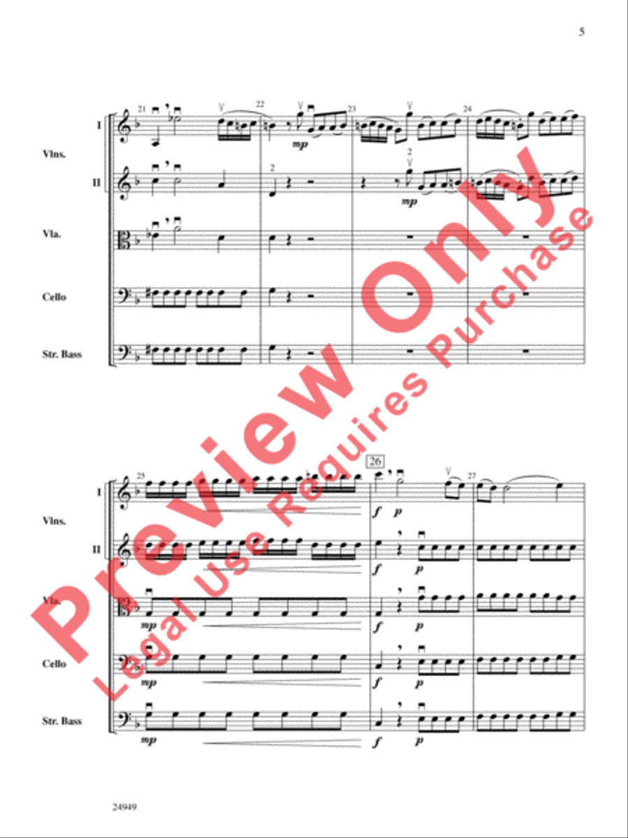 Divertimento No. 3 (1st Movement) String Orchestra scores gallery preview page 6