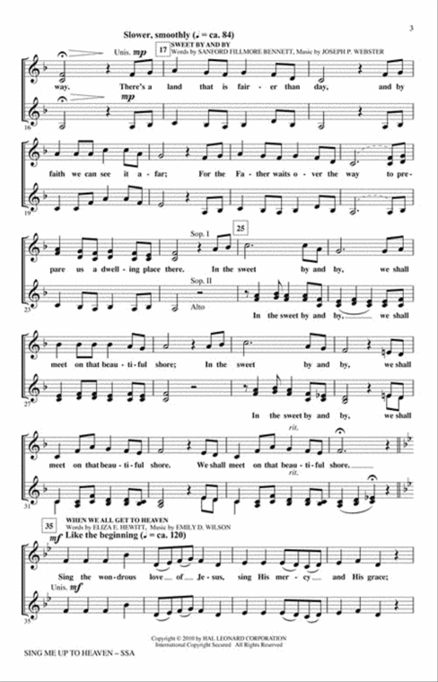 Sing Me Up to Heaven SSA scores gallery preview page 3