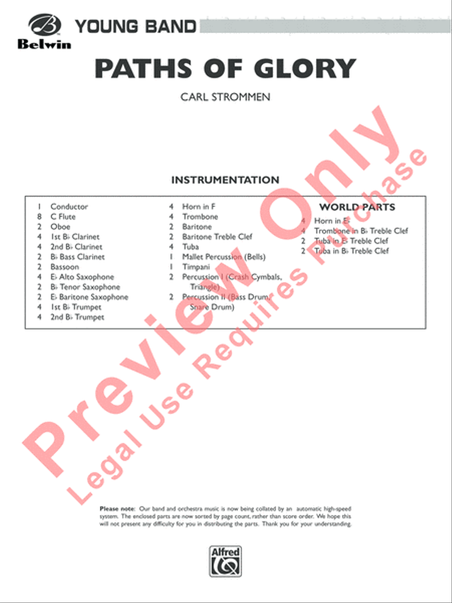 Paths of Glory Concert Band scores gallery preview page 2