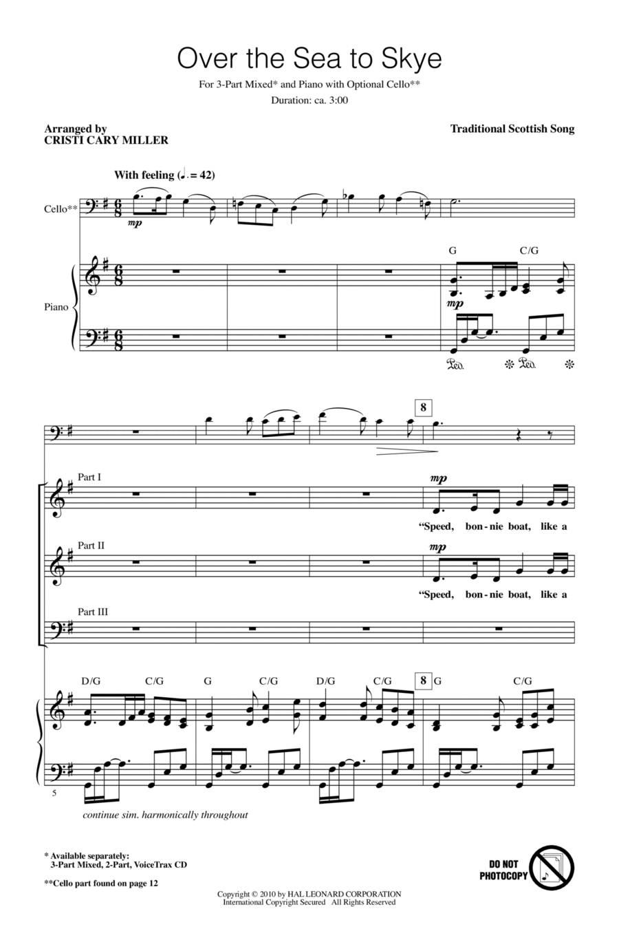 Over The Sea To Skye 3-Part scores gallery preview page 1