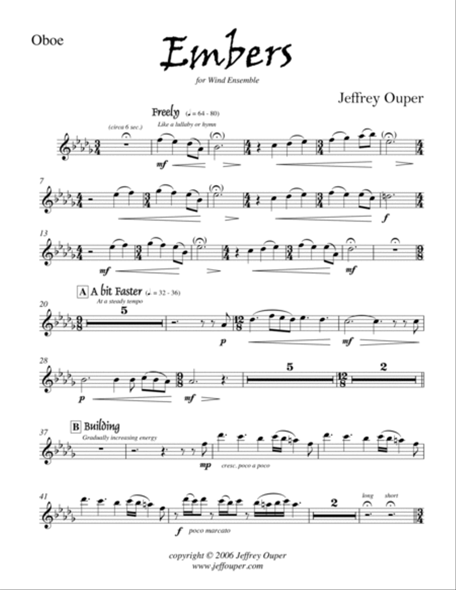 Embers (for Wind Ensemble) Concert Band scores gallery preview page 5