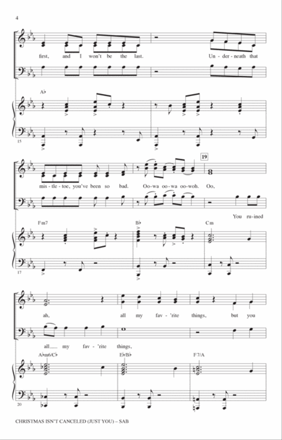 Christmas Isn't Canceled (Just You) (arr. Mark Brymer) 3-Part scores gallery preview page 3