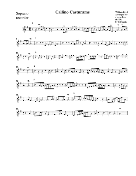 Callino casturame (arrangement for 4 recorders)