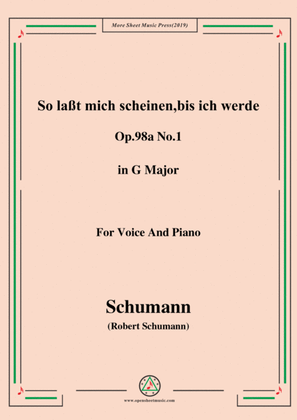 Book cover for Schumann-So laßt mich scheinen,bis ich werde,Op.98a No.1,in G Major,for Voice&Pno