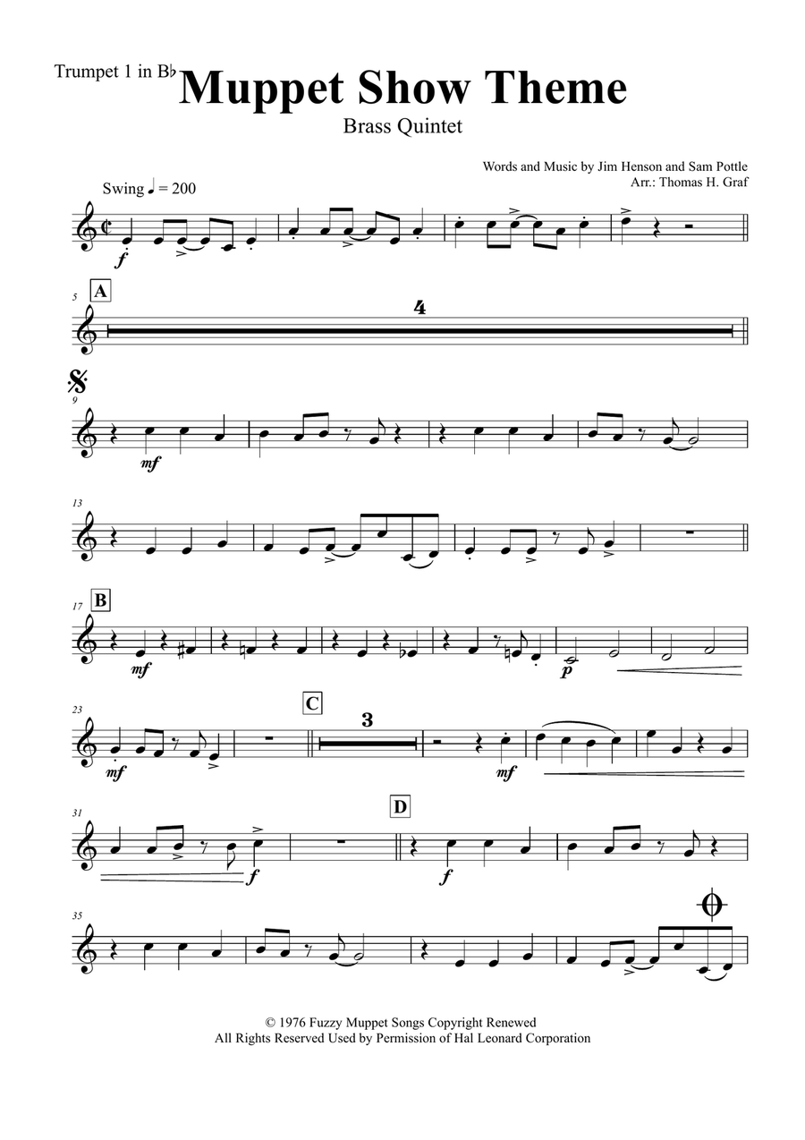 The Muppet Show Theme Brass Ensemble scores gallery preview page 4