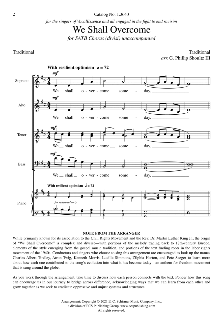 We Shall Overcome Divisi scores gallery preview page 1