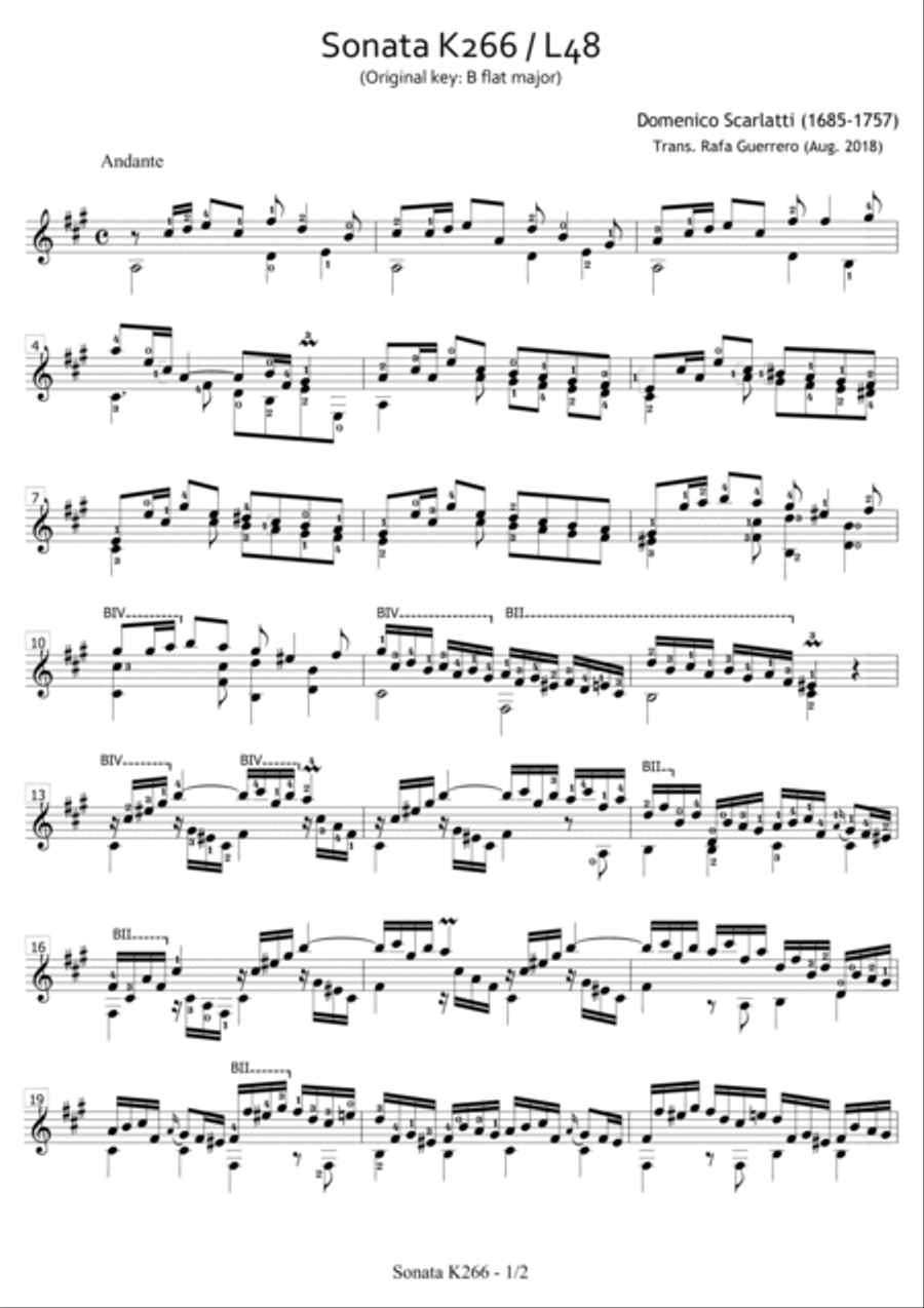 Sonata K266 / L48 Acoustic Guitar scores gallery preview page 2