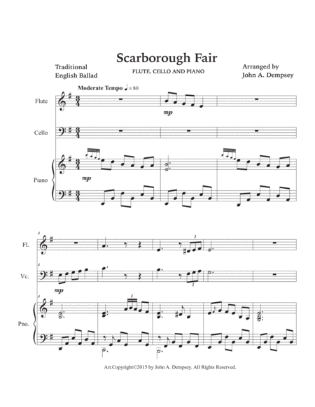 Scarborough Fair (Trio for Flute, Cello and Piano) image number null