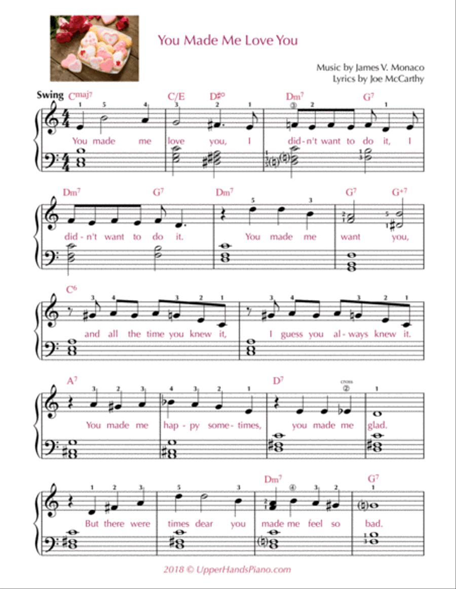 You Made Me Love You (I Didn't Want To Do It) - INTERMEDIATE Piano, Vocal, Guitar scores gallery preview page 1