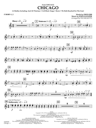 Chicago (arr. Ted Ricketts) - F Horn 1 & 2