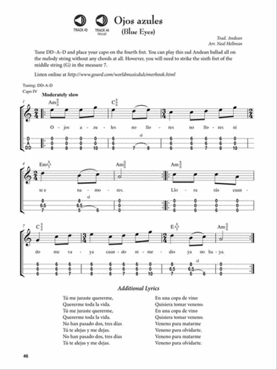 Music of the World for Mountain Dulcimer Guitar Tablature scores gallery preview page 7