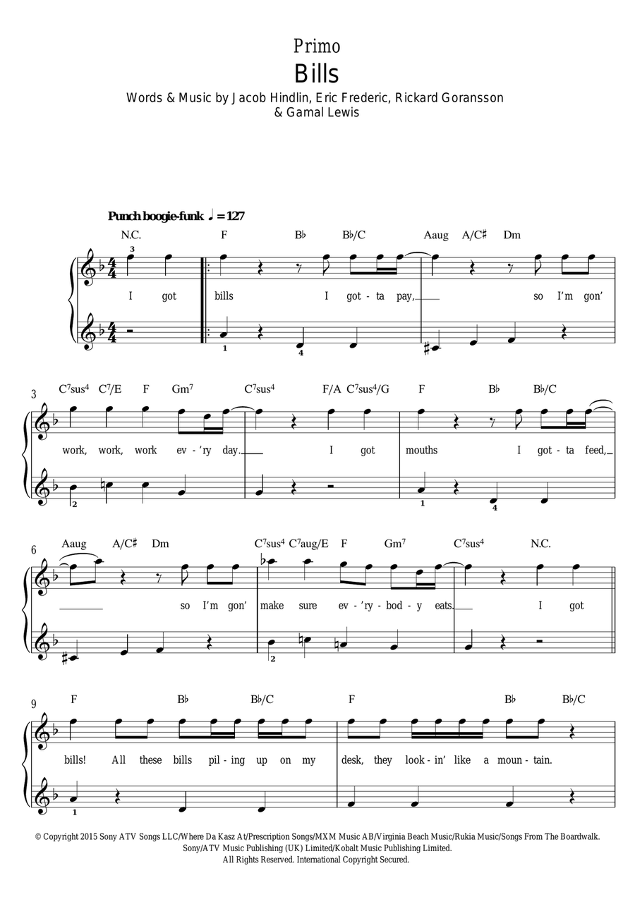 Bills Piano Duet scores gallery preview page 2