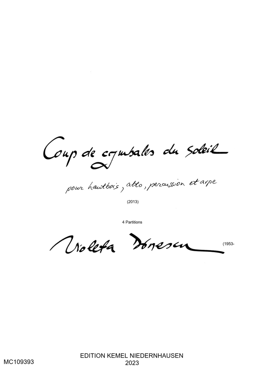 Coup de cymbales du soleil Percussion scores gallery preview page 1