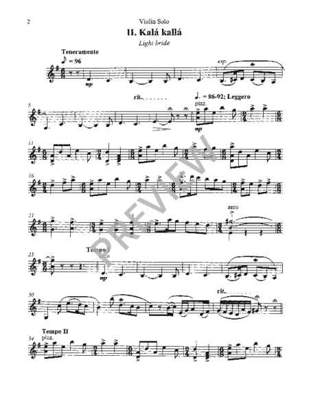 Five Hebrew Love Songs (Solo Violin Score) image number null