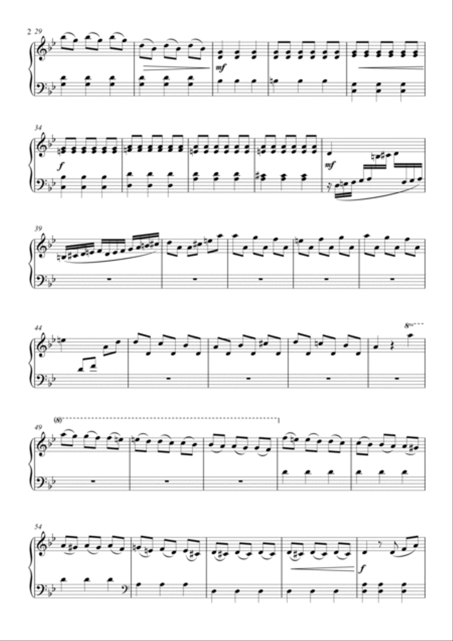 Summer from 'The Four Seasons' (Simplified, Solo Piano) Piano Solo scores gallery preview page 2