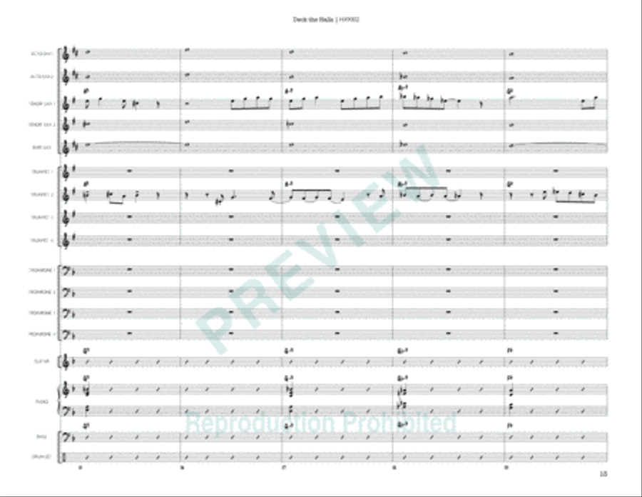 Deck the Halls Deck the Halls Jazz Ensemble scores gallery preview page 14