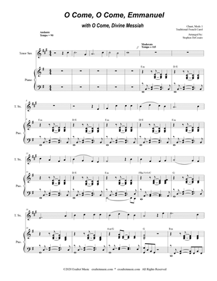 O Come, O Come, Emmanuel (with "O Come, Divine Messiah") (Tenor Saxophone and Piano)