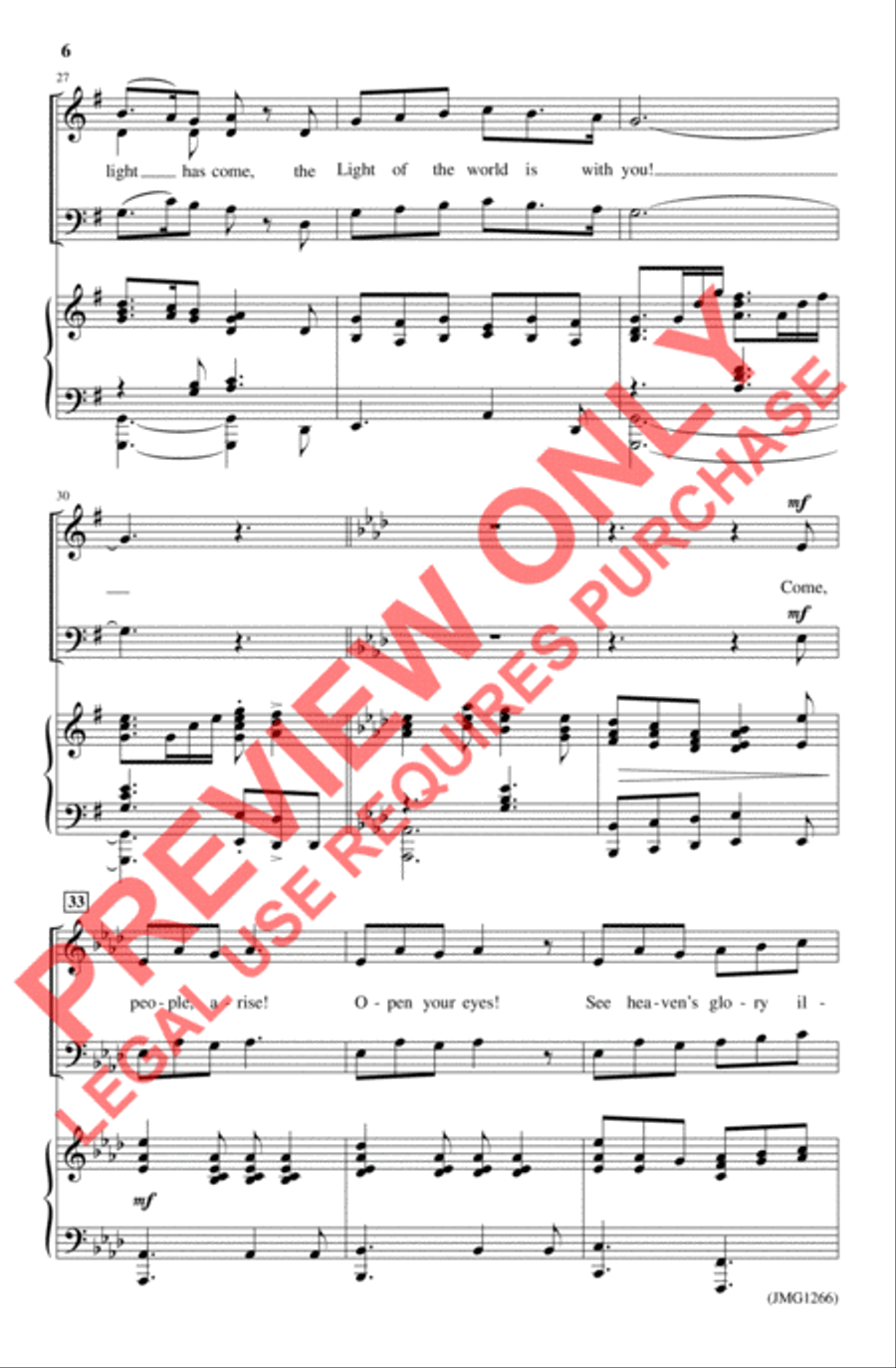 Rejoice! Your Light Has Come 4-Part scores gallery preview page 5