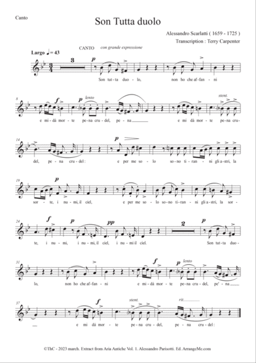 Son tutta duolo ( Extract from Aria Antiche Vol.1) Acoustic Guitar scores gallery preview page 5
