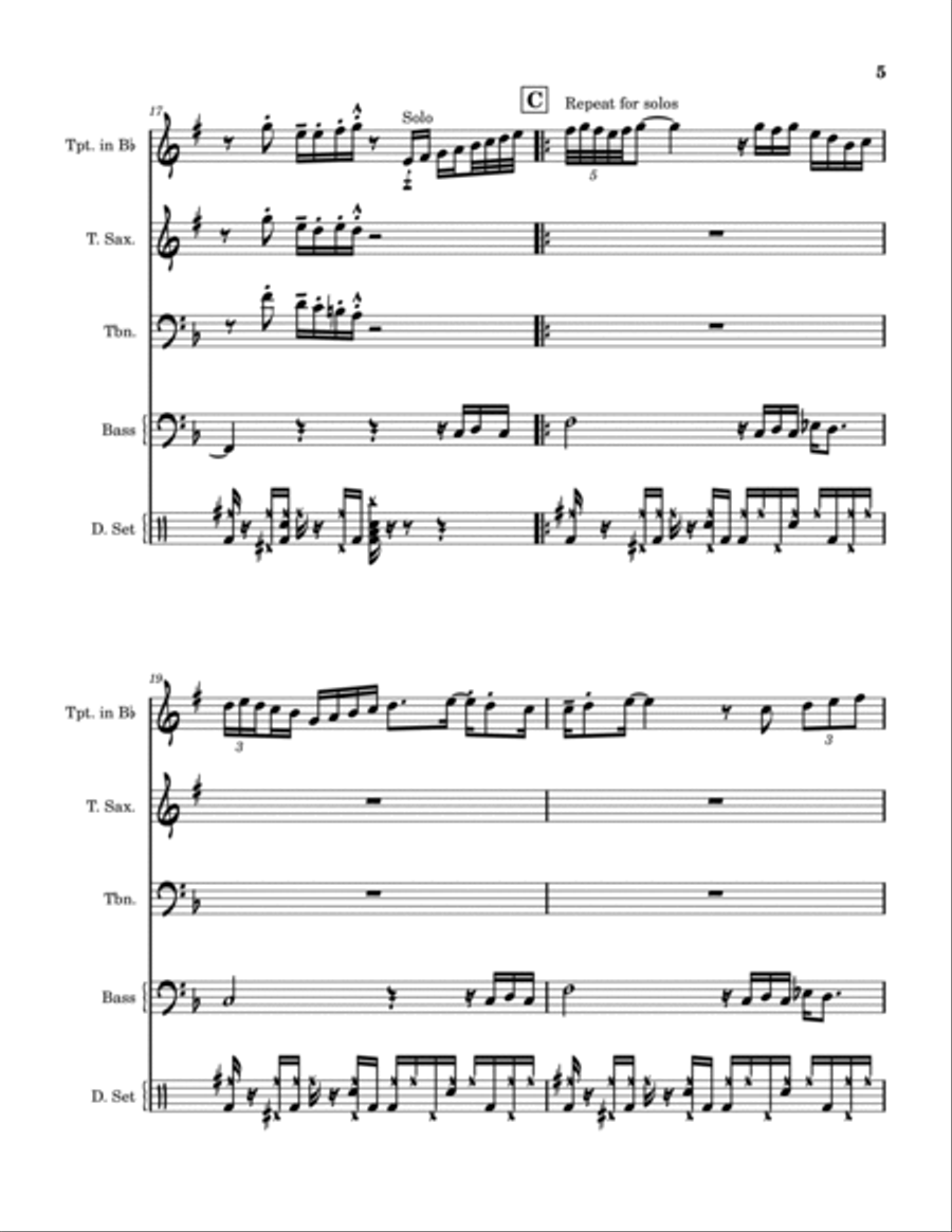 Bassman! Bassman! Jazz Ensemble scores gallery preview page 6