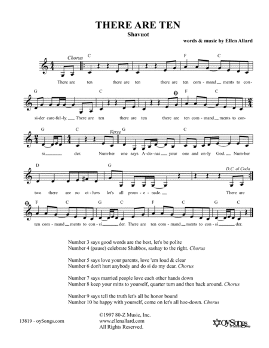 There Are Ten There Are Ten Piano scores gallery preview page 1