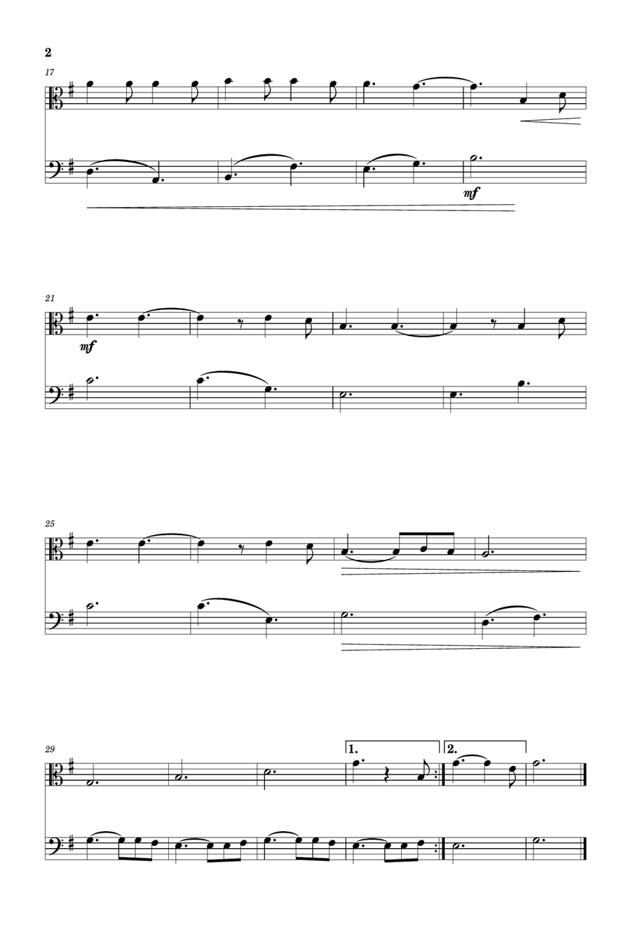 Hallelujah String Duet scores gallery preview page 2