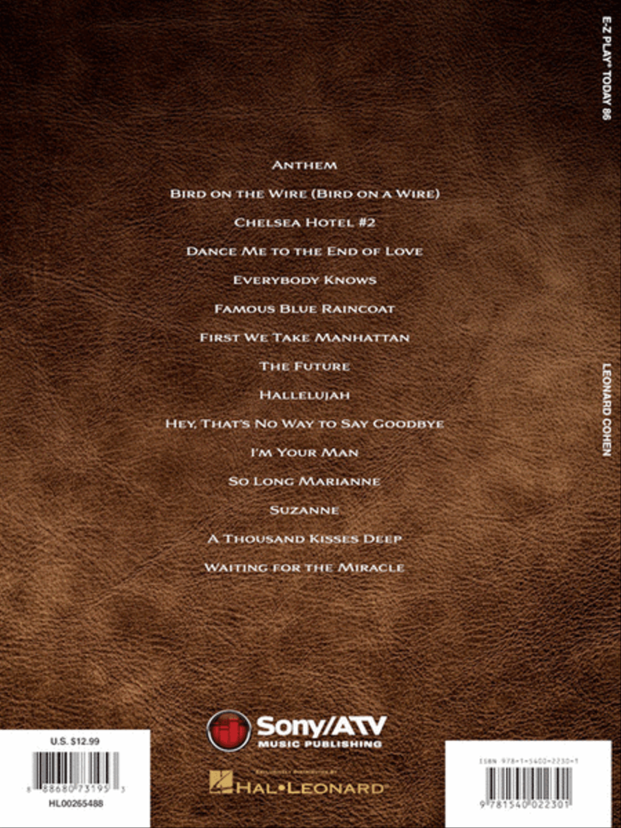 Leonard Cohen Leonard Cohen Electronic Keyboard scores gallery preview page 6
