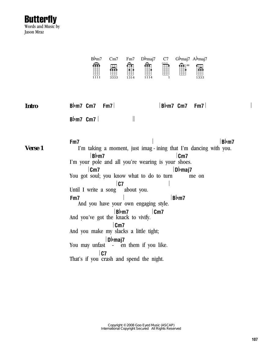 Butterfly Butterfly Ukulele scores gallery preview page 1