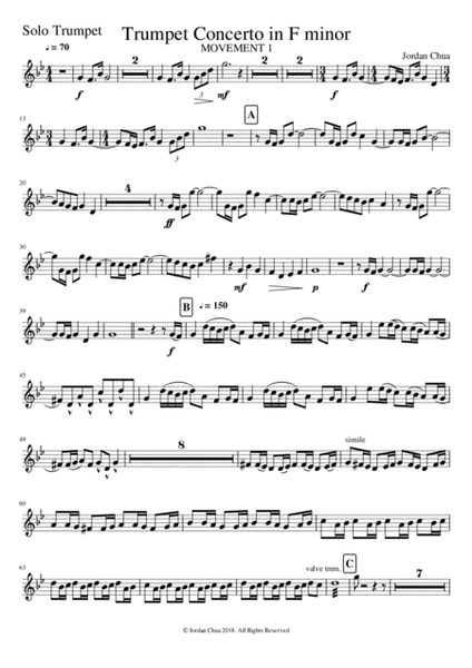 Trumpet Concerto in F minor, Solo Score