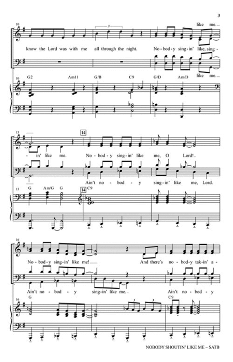 Nobody Shoutin' like Me 4-Part scores gallery preview page 3