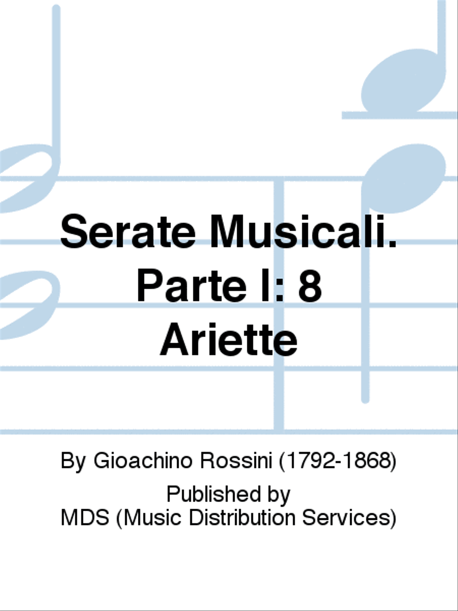 Serate Musicali. Parte I: 8 Ariette Voice Solo scores gallery preview page 1