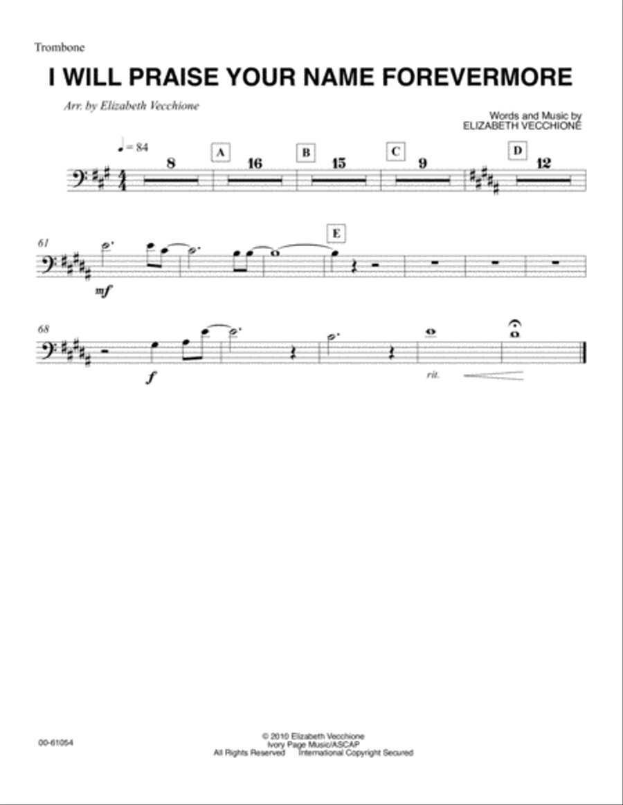 I Will Praise Your Name Forevermore - Orchestral Parts Large Ensemble scores gallery preview page 5
