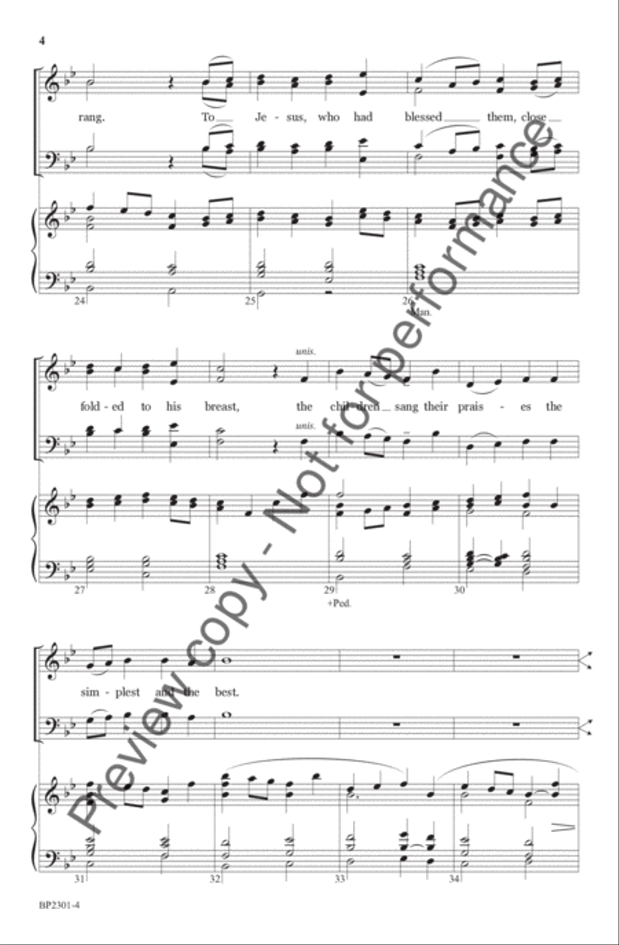 Hosanna, Loud Hosanna 4-Part scores gallery preview page 5