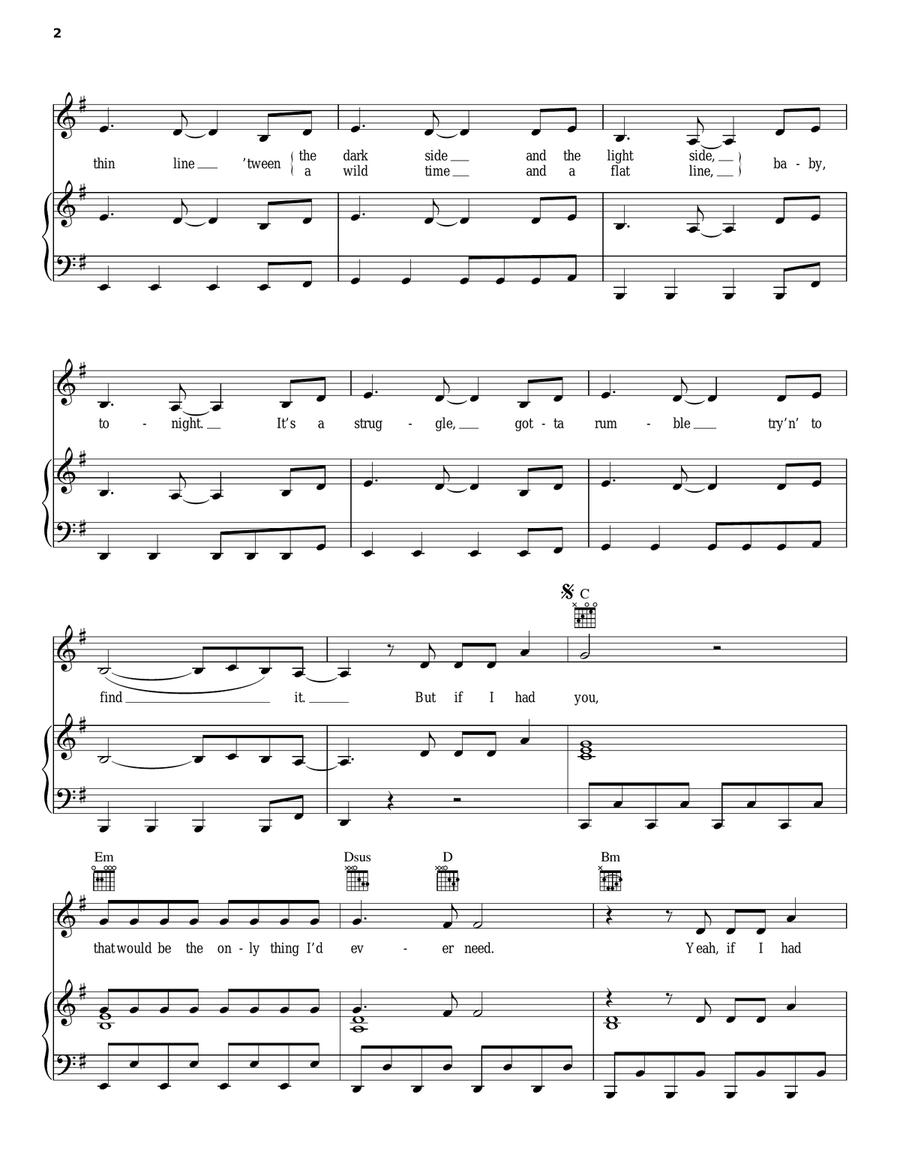 If I Had You Piano, Vocal, Guitar scores gallery preview page 2