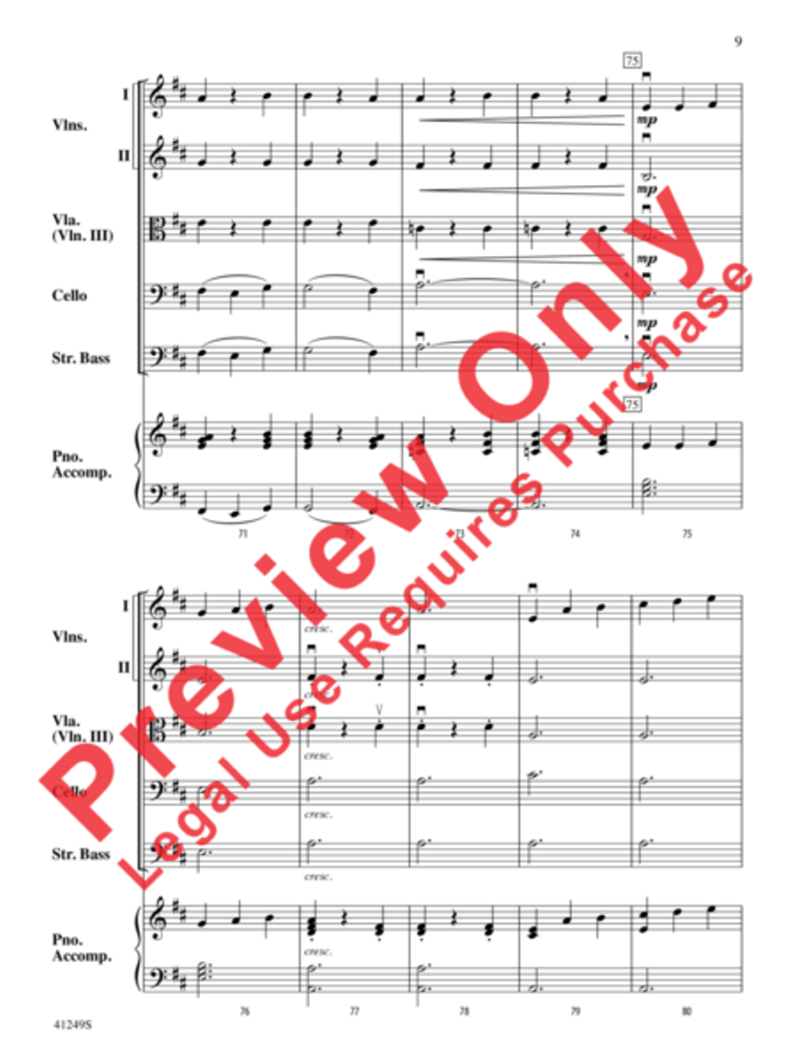Barcarolle (from The Tales of Hoffman) String Orchestra scores gallery preview page 12