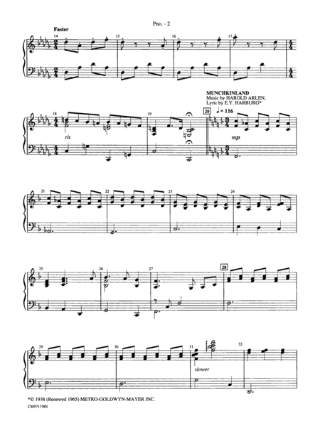 The Wizard of Oz -- Choral Revue: Piano Accompaniment