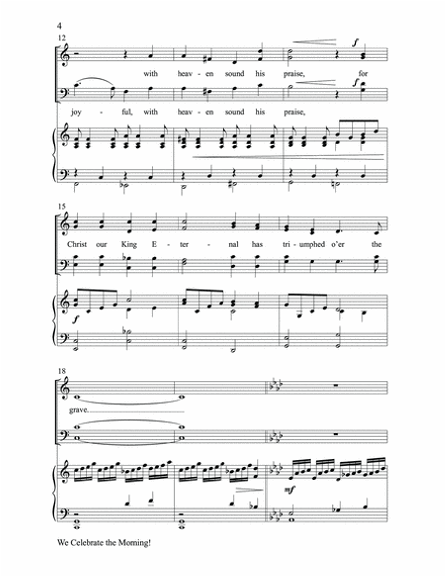 We Celebrate the Morning! 4-Part scores gallery preview page 4