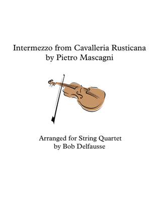 Book cover for Mascagni's Intermezzo from Cavalleria Rusticana, for string quartet