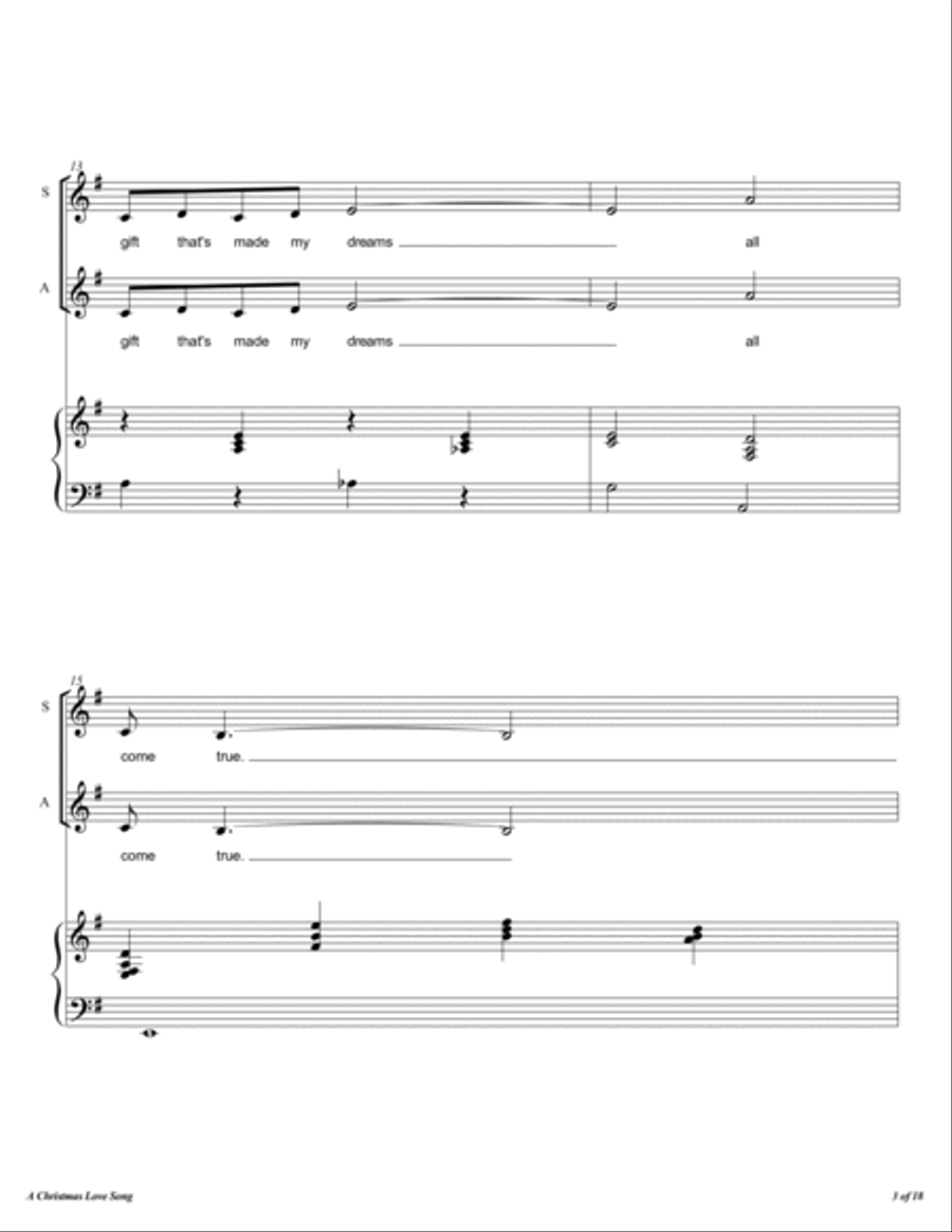 A Christmas Love Song 4-Part scores gallery preview page 4