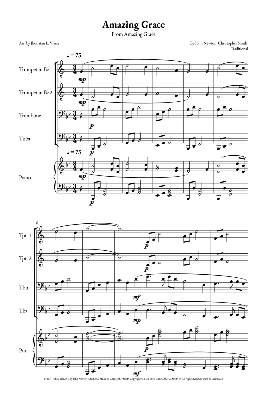 Amazing Grace Small Ensemble scores gallery preview page 1