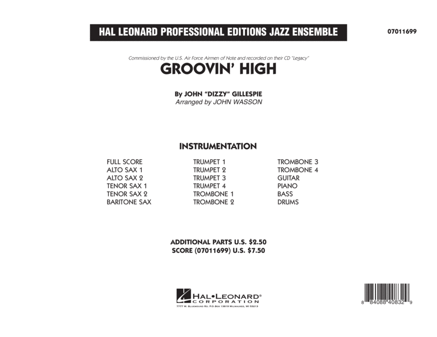 Groovin' High - Conductor Score (Full Score) Conductor Score scores gallery preview page 1