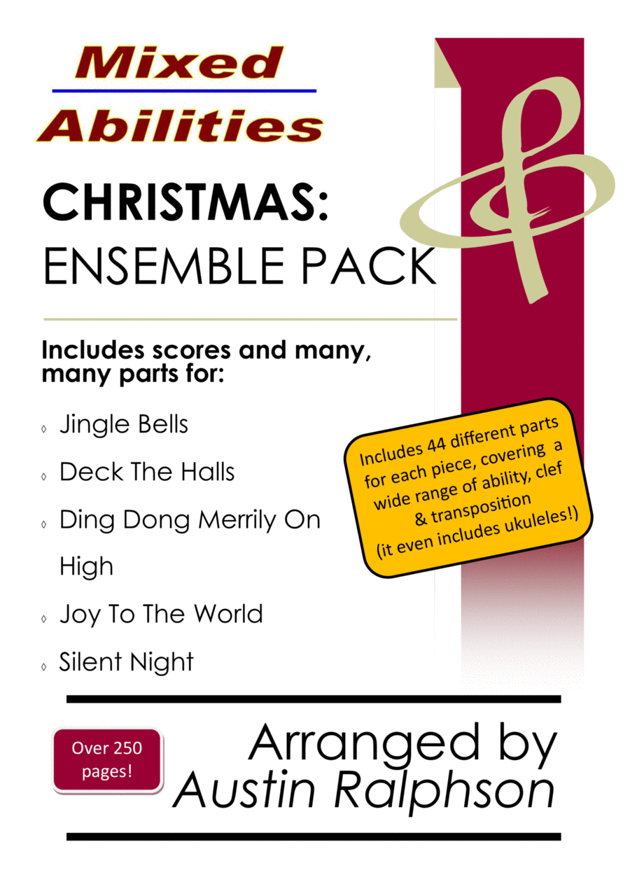 COMPLETE Christmas ensemble pack (5 pieces) - Mixed Abilities Ensembles for Classroom Groups Concert Band scores gallery preview page 1