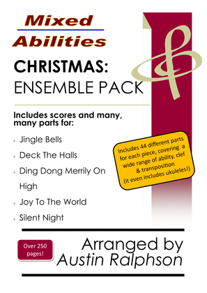 Book cover for COMPLETE Christmas ensemble pack (5 pieces) - Mixed Abilities Ensembles for Classroom Groups